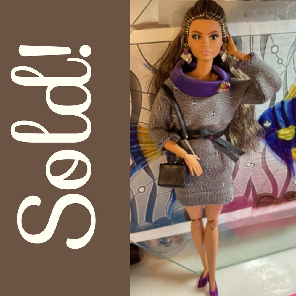 Barbie Fashion Doll Sweater Dress - dressy